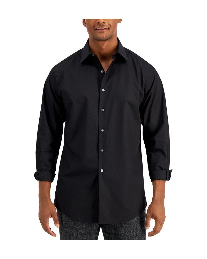 Men's Regular Fit Solid Dress Shirt Black $13.65 Dress Shirts