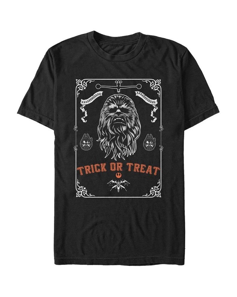 Star Wars Men's Chewbacca Trick or Treat Halloween Short Sleeve T-Shirt Black $16.45 T-Shirts