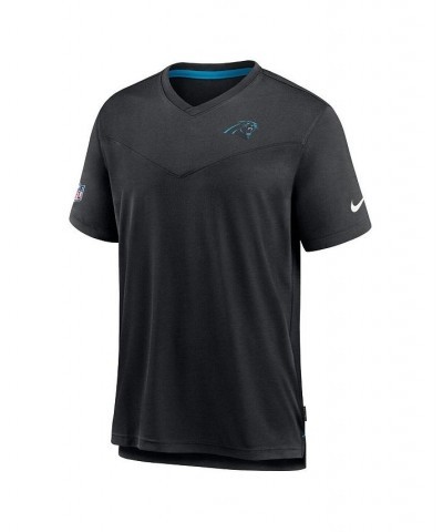 Men's Black Carolina Panthers 2022 Sideline Coach Chevron Lock Up Performance V-Neck T-shirt $28.60 T-Shirts