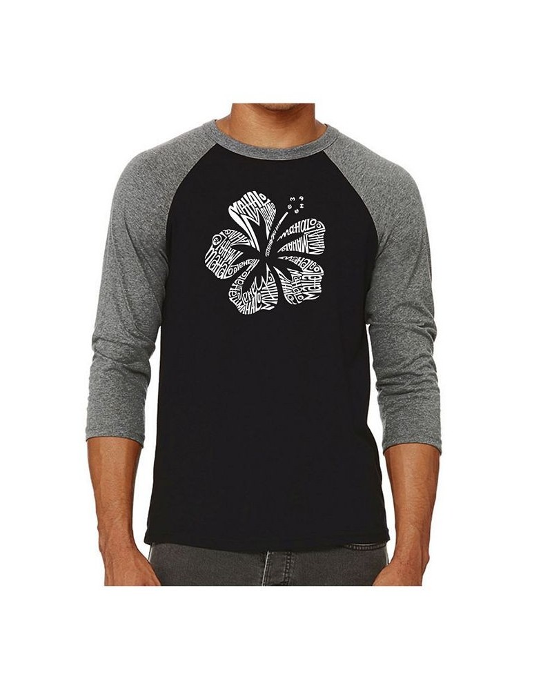 Mahalo Men's Raglan Word Art T-shirt Gray $26.54 T-Shirts