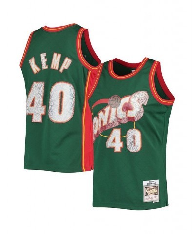 Men's Shawn Kemp Green Seattle SuperSonics 1995-96 Hardwood Classics 75th Anniversary Diamond Swingman Jersey $65.10 Jersey