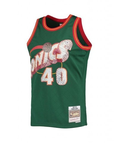 Men's Shawn Kemp Green Seattle SuperSonics 1995-96 Hardwood Classics 75th Anniversary Diamond Swingman Jersey $65.10 Jersey