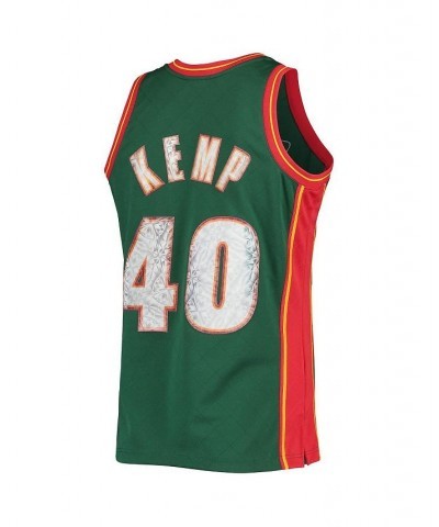 Men's Shawn Kemp Green Seattle SuperSonics 1995-96 Hardwood Classics 75th Anniversary Diamond Swingman Jersey $65.10 Jersey