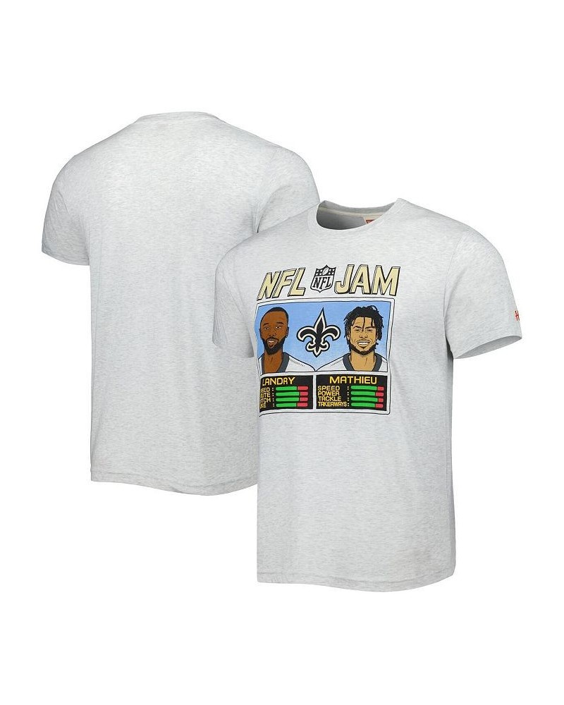 Men's Jarvis Landry and Tyrann Mathieu Heather Gray New Orleans Saints NFL Jam Tri-Blend T-shirt $28.31 T-Shirts