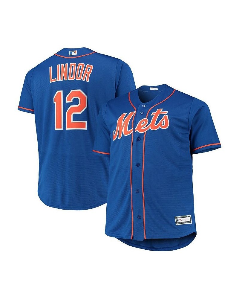 Men's Francisco Lindor Royal New York Mets Big and Tall Replica Player Jersey $55.90 Jersey