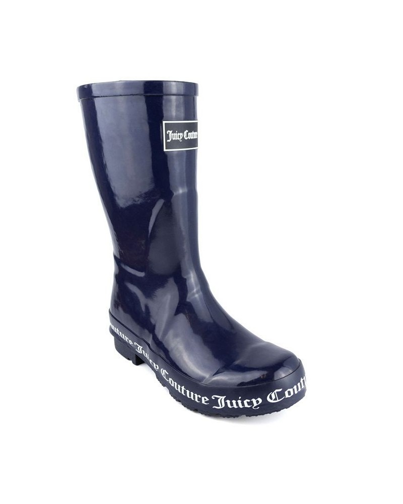 Women's Totally Logo Rainboots Navy $37.40 Shoes