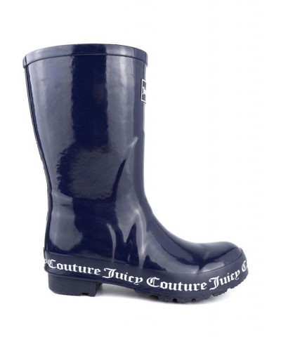 Women's Totally Logo Rainboots Navy $37.40 Shoes