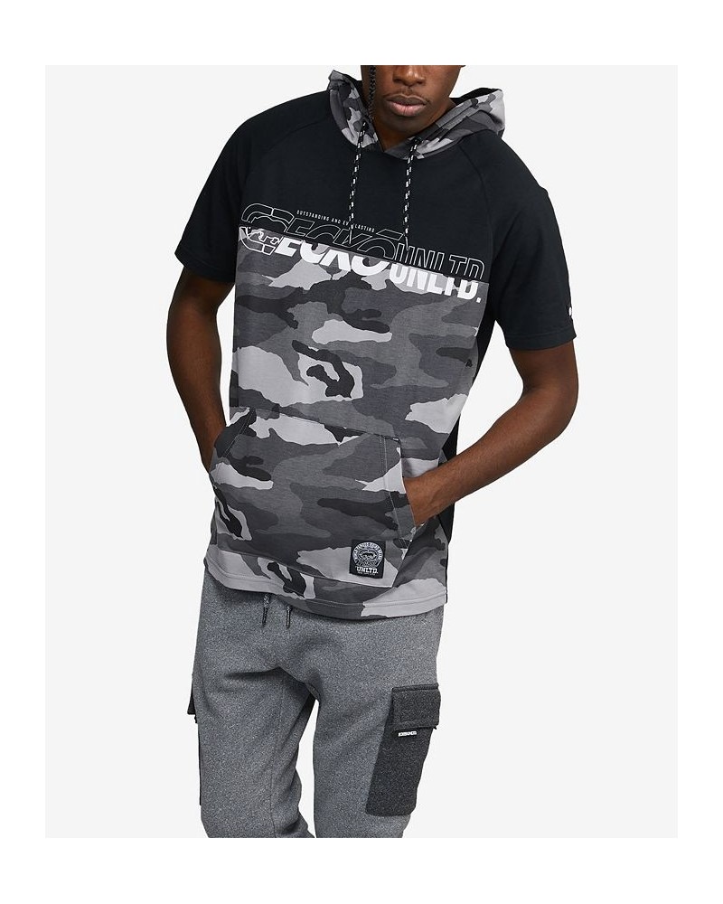 Men's Short Sleeve Half Cam Hoodie Multi $32.48 Sweatshirt