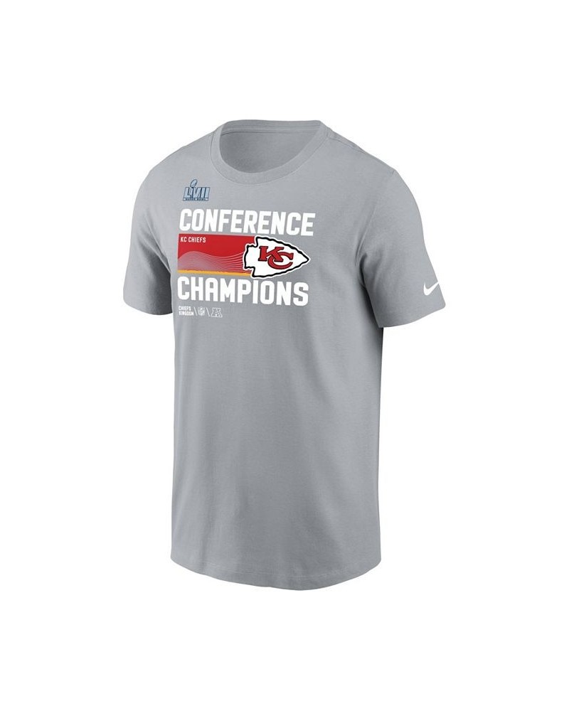 Men's Gray Kansas City Chiefs 2022 AFC Champions Trophy Collection T-shirt $19.32 T-Shirts