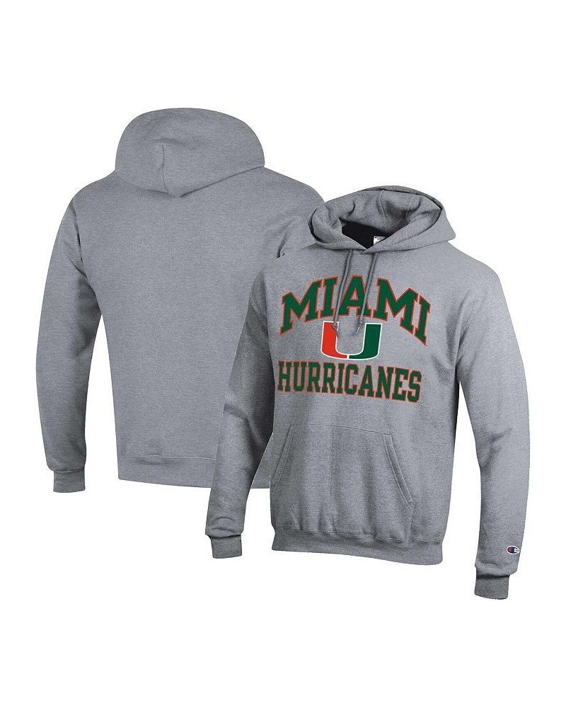 Men's Heather Gray Miami Hurricanes High Motor Pullover Hoodie $32.20 Sweatshirt