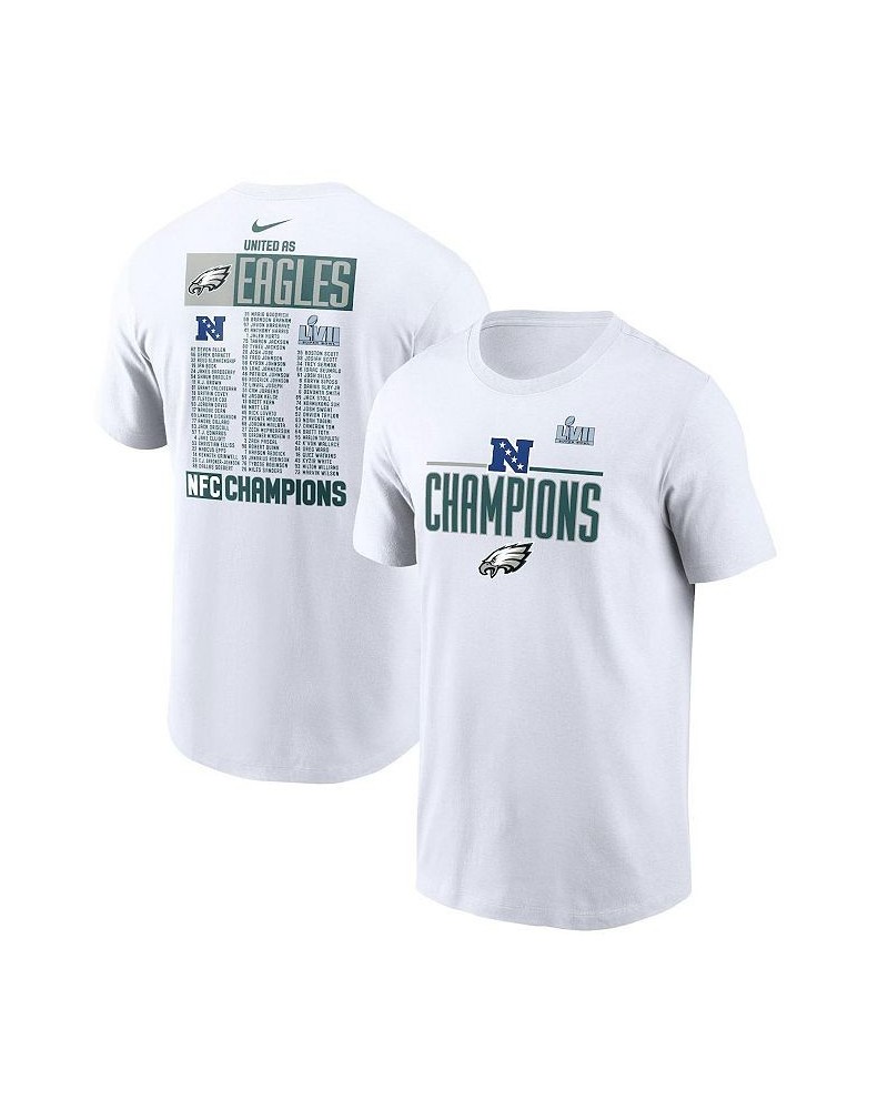 Men's White Philadelphia Eagles 2022 NFC Champions Roster T-shirt $26.51 T-Shirts