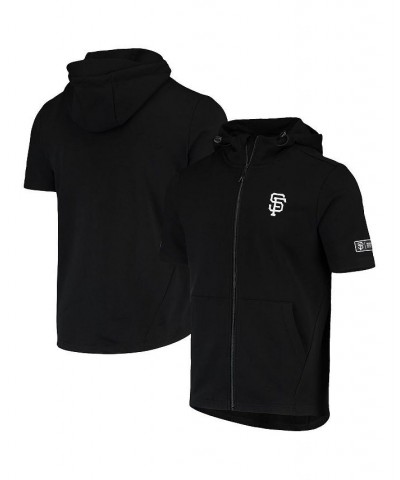 Men's Black San Francisco Giants Recruit Short Sleeve Full-Zip Hoodie $45.89 Sweatshirt