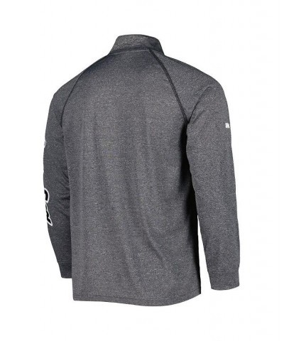 Men's Heather Gray Chicago White Sox Wordmark Raglan Quarter-Zip Top $43.99 Sweatshirt