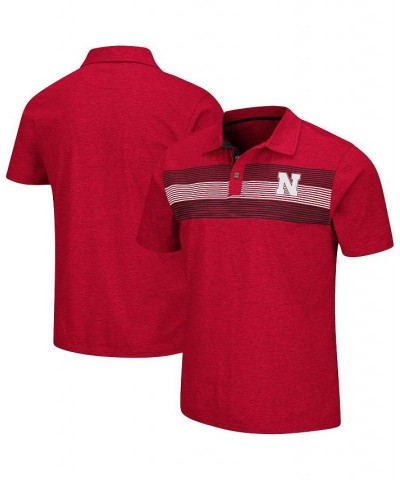 Men's Heathered Scarlet Nebraska Huskers Logan Polo Shirt $26.49 Polo Shirts