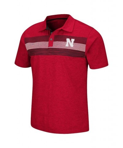 Men's Heathered Scarlet Nebraska Huskers Logan Polo Shirt $26.49 Polo Shirts