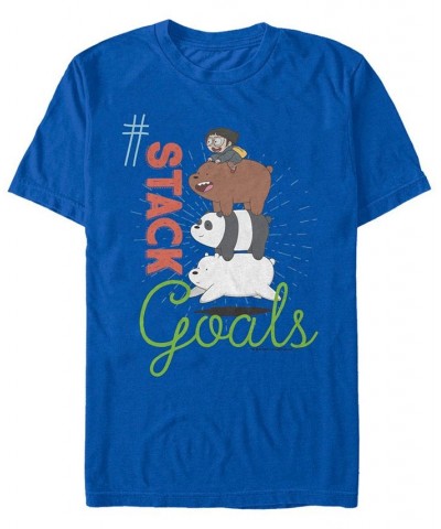 Men's We Bare Bears This My Squad Patch Short Sleeve T- shirt Blue $19.59 T-Shirts