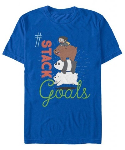 Men's We Bare Bears This My Squad Patch Short Sleeve T- shirt Blue $19.59 T-Shirts