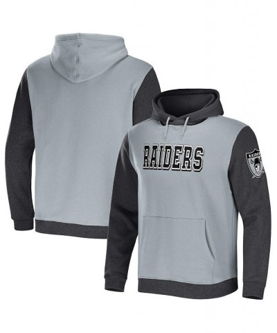 Men's NFL x Darius Rucker Collection by Gray, Charcoal Las Vegas Raiders Colorblock Pullover Hoodie $31.61 Sweatshirt