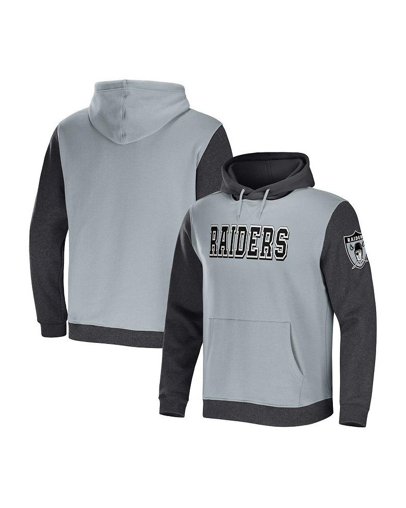 Men's NFL x Darius Rucker Collection by Gray, Charcoal Las Vegas Raiders Colorblock Pullover Hoodie $31.61 Sweatshirt