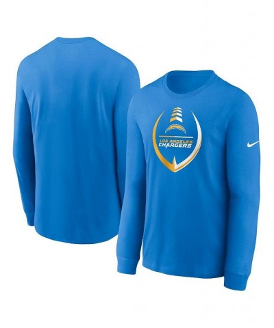 Men's Powder Blue Los Angeles Chargers Icon Legend Long Sleeve Performance T-shirt $26.95 T-Shirts