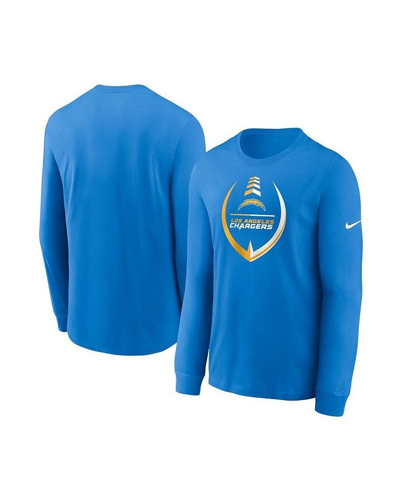 Men's Powder Blue Los Angeles Chargers Icon Legend Long Sleeve Performance T-shirt $26.95 T-Shirts