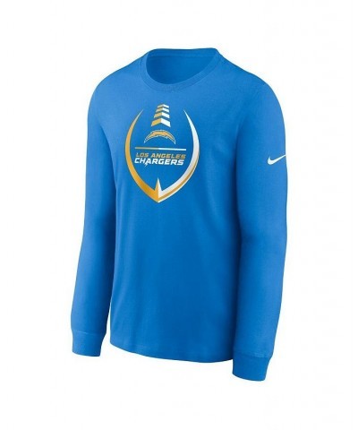 Men's Powder Blue Los Angeles Chargers Icon Legend Long Sleeve Performance T-shirt $26.95 T-Shirts