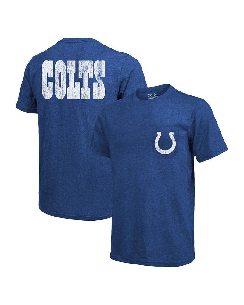 Indianapolis Colts Tri-Blend Pocket T-shirt - Heathered Royal $35.39 T-Shirts