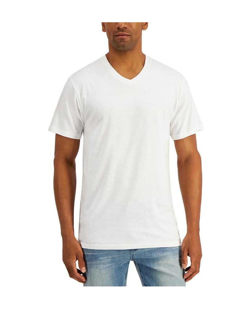 Men's Solid V-Neck T-Shirt White $7.50 T-Shirts