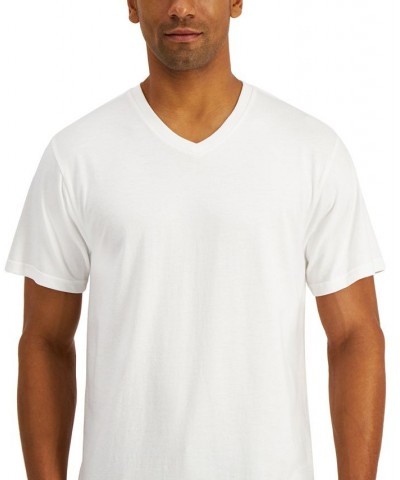 Men's Solid V-Neck T-Shirt White $7.50 T-Shirts