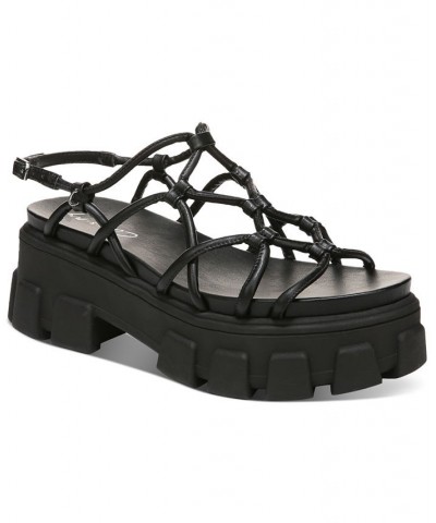 Greyson Strappy Lug Sole Sandals Black $43.60 Shoes