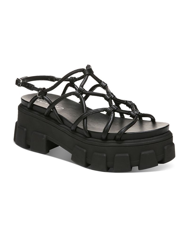 Greyson Strappy Lug Sole Sandals Black $43.60 Shoes