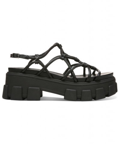 Greyson Strappy Lug Sole Sandals Black $43.60 Shoes