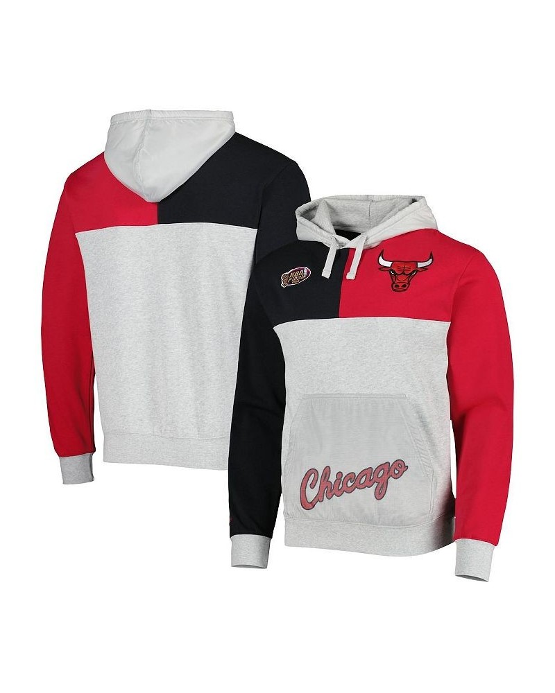 Men's Heather Gray Chicago Bulls Tie-Breaker Pullover Hoodie $37.40 Sweatshirt