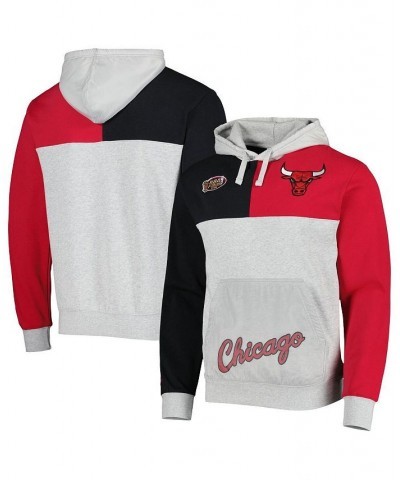 Men's Heather Gray Chicago Bulls Tie-Breaker Pullover Hoodie $37.40 Sweatshirt