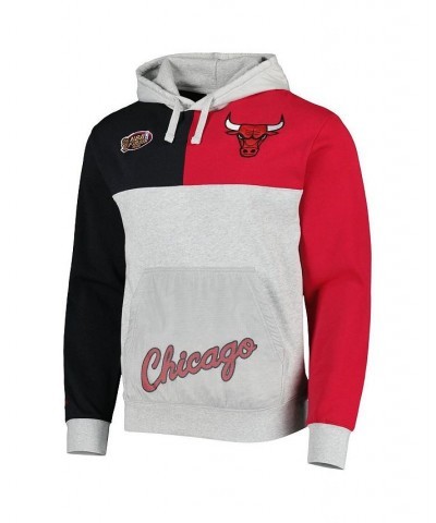 Men's Heather Gray Chicago Bulls Tie-Breaker Pullover Hoodie $37.40 Sweatshirt