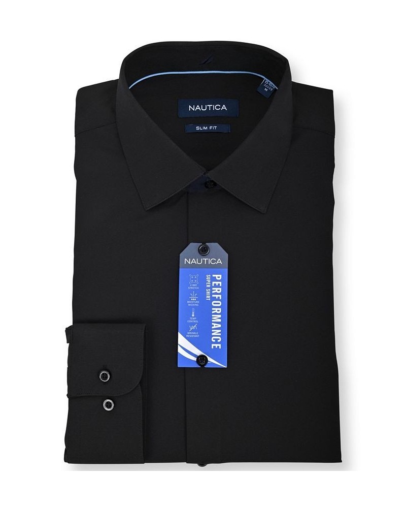 Men's Slim Fit Supershirt Dress Shirt Black $25.06 Dress Shirts