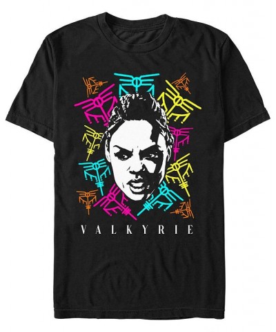 Men's Marvel Likeness Thor Movie 4 Valkyrie Logos Short Sleeve T-shirt Black $16.10 T-Shirts