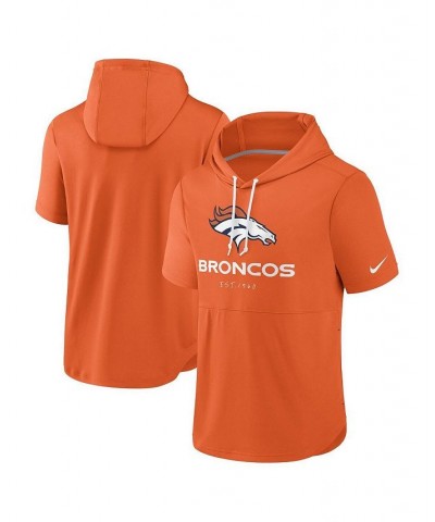 Men's Orange Denver Broncos Short Sleeve Pullover Hoodie $34.30 Sweatshirt