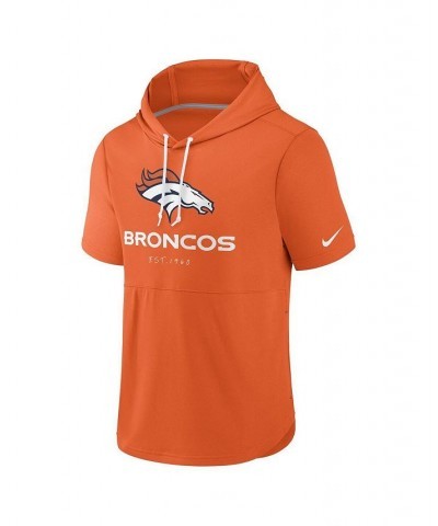 Men's Orange Denver Broncos Short Sleeve Pullover Hoodie $34.30 Sweatshirt