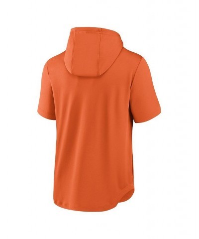 Men's Orange Denver Broncos Short Sleeve Pullover Hoodie $34.30 Sweatshirt