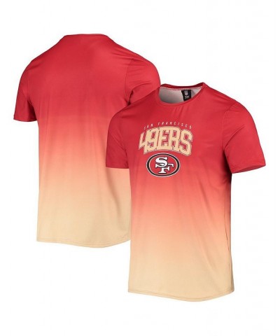 Men's Scarlet, Gold San Francisco 49ers Gradient Rash Guard Swim Shirt $22.00 Swimsuits