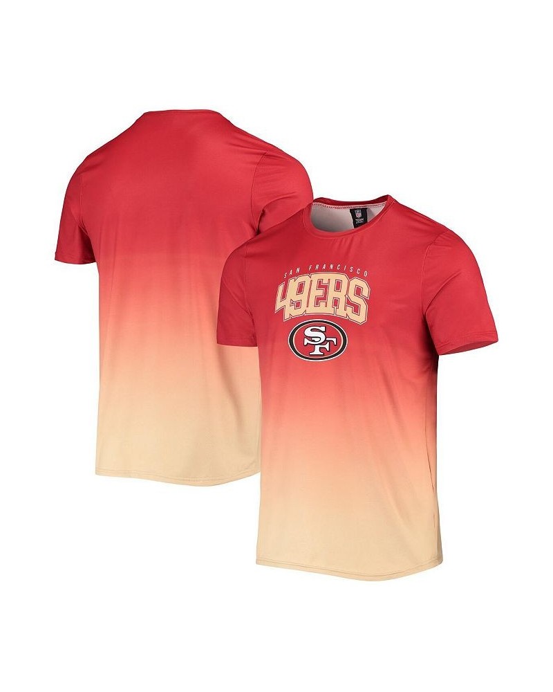 Men's Scarlet, Gold San Francisco 49ers Gradient Rash Guard Swim Shirt $22.00 Swimsuits