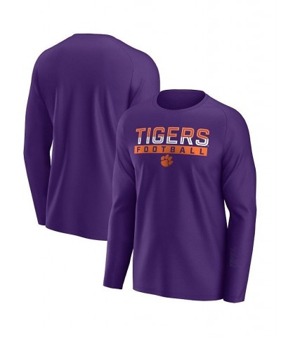 Men's Branded Purple Clemson Tigers Weekend Favorite Raglan Long Sleeve T-shirt $22.94 T-Shirts