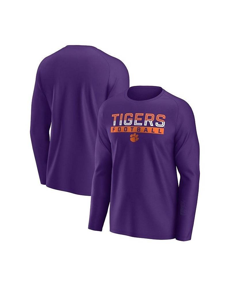 Men's Branded Purple Clemson Tigers Weekend Favorite Raglan Long Sleeve T-shirt $22.94 T-Shirts