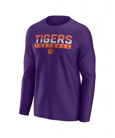 Men's Branded Purple Clemson Tigers Weekend Favorite Raglan Long Sleeve T-shirt $22.94 T-Shirts