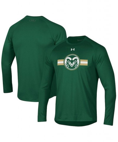 Men's Green Colorado State Rams Logo Stripe Performance Raglan Long Sleeve T-shirt $30.79 T-Shirts