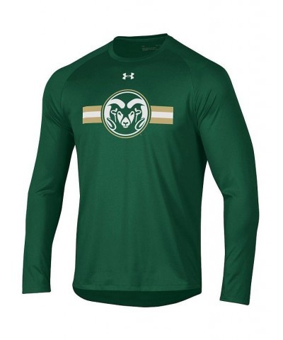 Men's Green Colorado State Rams Logo Stripe Performance Raglan Long Sleeve T-shirt $30.79 T-Shirts