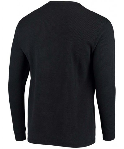 Men's Black New Orleans Saints Maverick Thermal Henley Long Sleeve T-shirt $28.55 T-Shirts