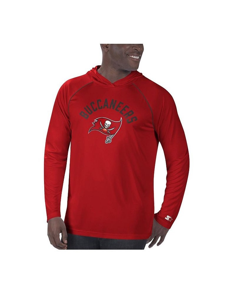 Men's Red Tampa Bay Buccaneers Raglan Long Sleeve Hoodie T-shirt $27.30 T-Shirts