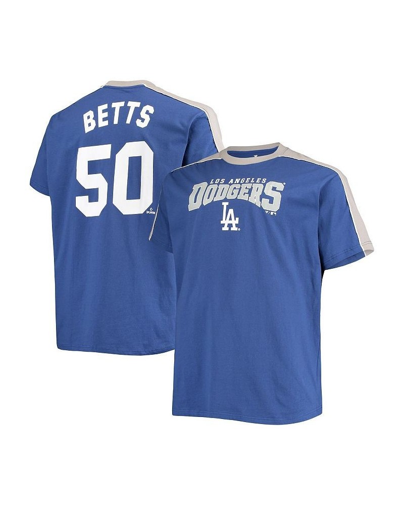 Men's Mookie Betts Royal, Gray Los Angeles Dodgers Big and Tall Fashion Piping Player T-shirt $25.00 T-Shirts